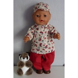 blouse setje bruin paddestoelen baby born 43cm