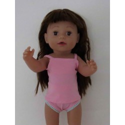 ondergoed setje roze met kant mint baby born 43cm