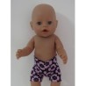 boxershort zwart met bloemen roze baby born 43cm
