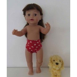 onderboek rood met bloemen baby born 43cm