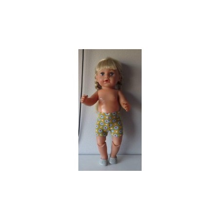 boxershort oker geel gebloemd baby born 43cm