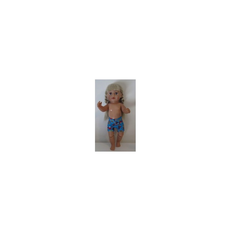 boxershort blauw paddestoelen  baby born 43cm