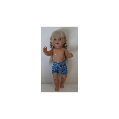 boxershort blauw paddestoelen  baby born 43cm