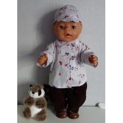 blouse setje auto's grijs baby born 43cm
