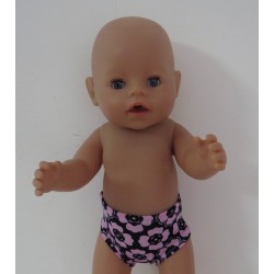 onderboek zwart met bloemen roze baby born 43cm