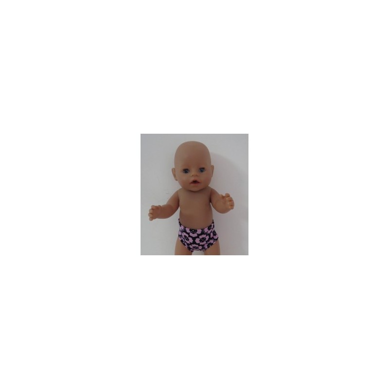 onderboek zwart met bloemen roze baby born 43cm