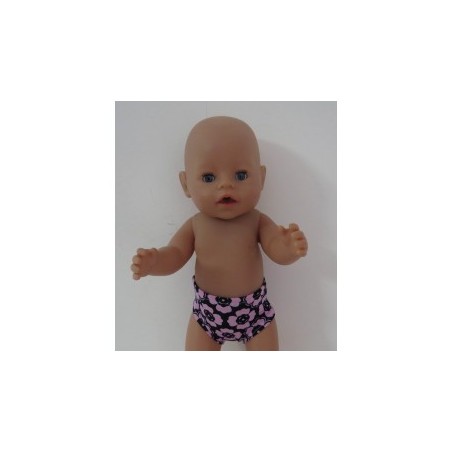 onderboek zwart met bloemen roze baby born 43cm