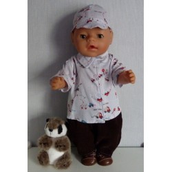 blouse setje auto's grijs baby born 43cm