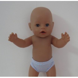 onderboek blauw met stippen roze baby born 43cm