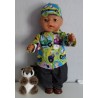 blouse setje auto's groen baby born 43cm