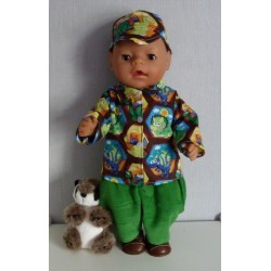 blouse setje dino's bruin baby born 43cm