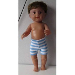 boxershort licht blauw gestreept  baby born 43cm