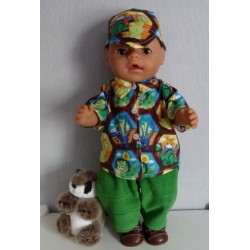 blouse setje dino's bruin baby born 43cm