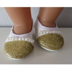 trouwschoentjes met goud baby born 43cm