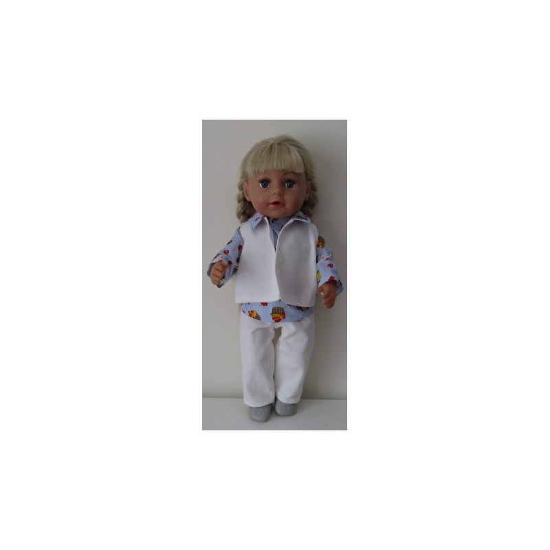 jeans broek setje cape cake blauw baby born 43cm