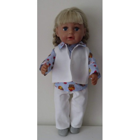jeans broek setje cape cake blauw baby born 43cm