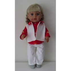 jeans broek setje rood sterren baby born 43cm