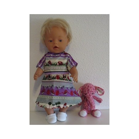 jurk paars gestreept kabouters baby born 43cm