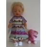 jurk paars gestreept kabouters baby born 43cm