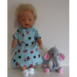 jurk stippen met kabouters baby born 43cm
