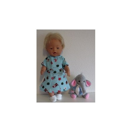 jurk stippen met kabouters baby born 43cm