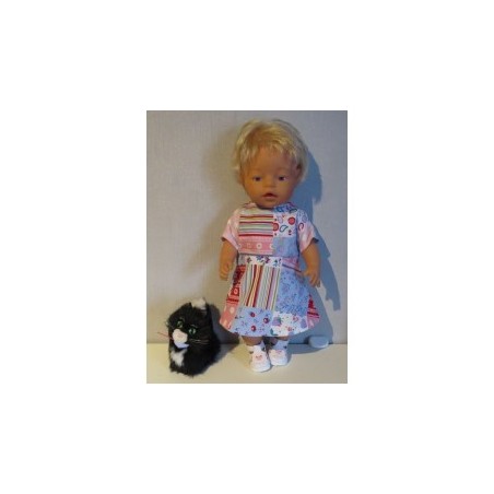 jurk lila geblokt baby born 43cm
