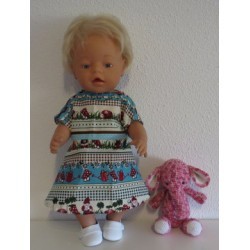 jurk gestreept met kabouters baby born 43cm