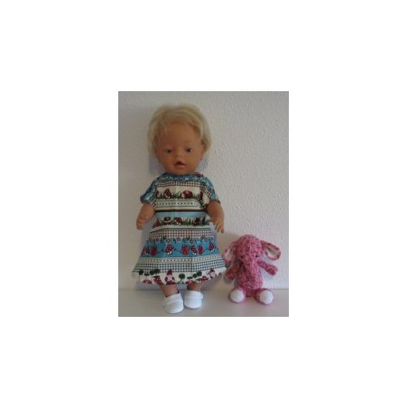 jurk gestreept met kabouters baby born 43cm