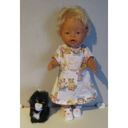 jurk bruin beren baby born 43cm