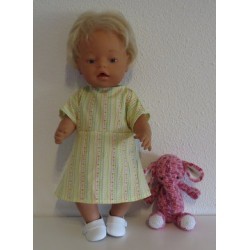 jurk geel gestreept baby born 43cm