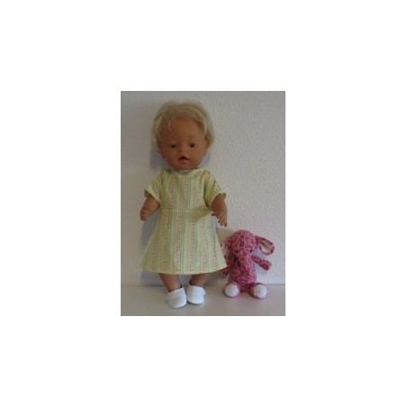 jurk geel gestreept baby born 43cm