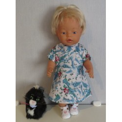 jurk wit vogels baby born 43cm