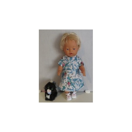 jurk wit vogels baby born 43cm