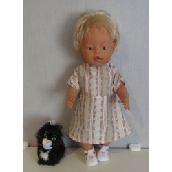 jurk bruin gestreept baby born 43cm