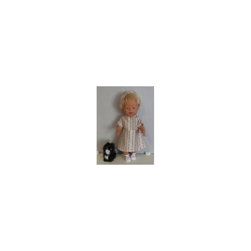 jurk bruin gestreept baby born 43cm