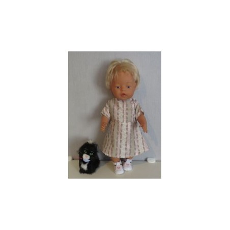 jurk bruin gestreept baby born 43cm