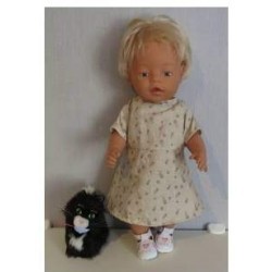 jurk licht bruin roosjes baby born 43cm