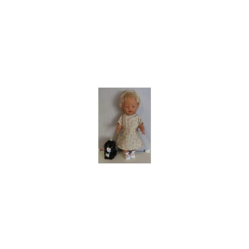 jurk licht bruin roosjes baby born 43cm