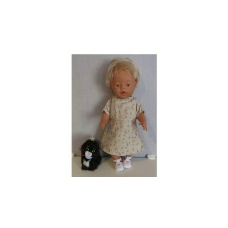 jurk licht bruin roosjes baby born 43cm
