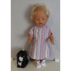 jurk roze gestreept baby born 43cm