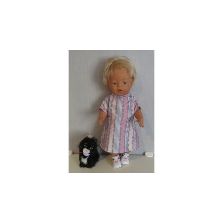 jurk roze gestreept baby born 43cm