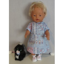 jurk blauw matroeska baby born 43cm