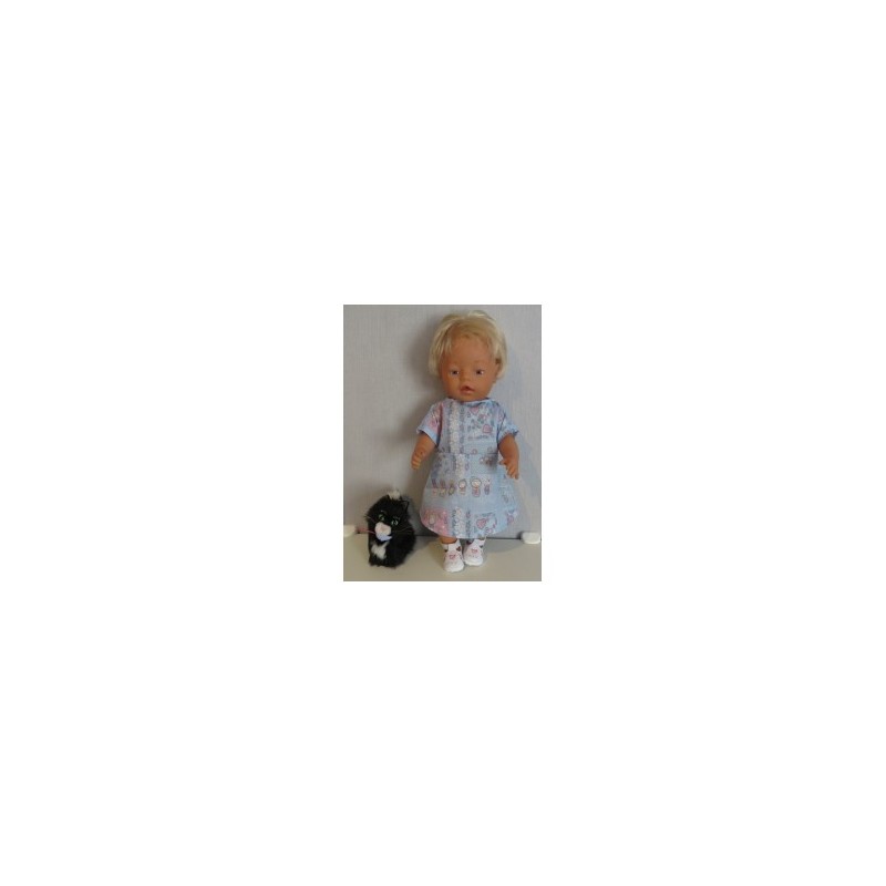 jurk blauw matroeska baby born 43cm