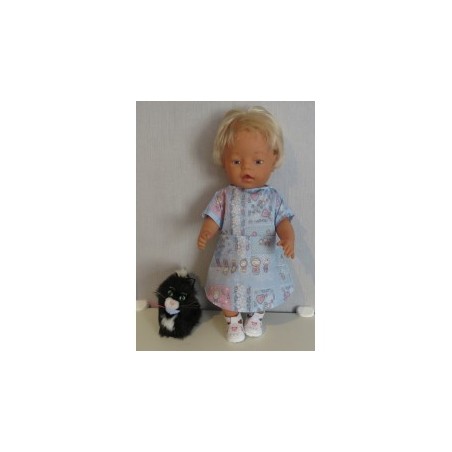 jurk blauw matroeska baby born 43cm
