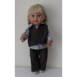 jeans broek setje gebloemd baby born 43cm
