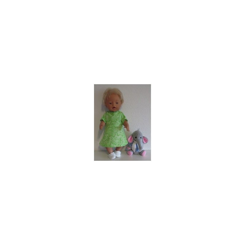 jurk slangen print groen baby born 43cm