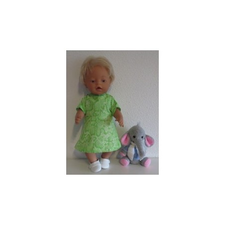 jurk slangen print groen baby born 43cm