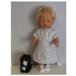 jurk met blauwe bloemetjes  baby born 43cm