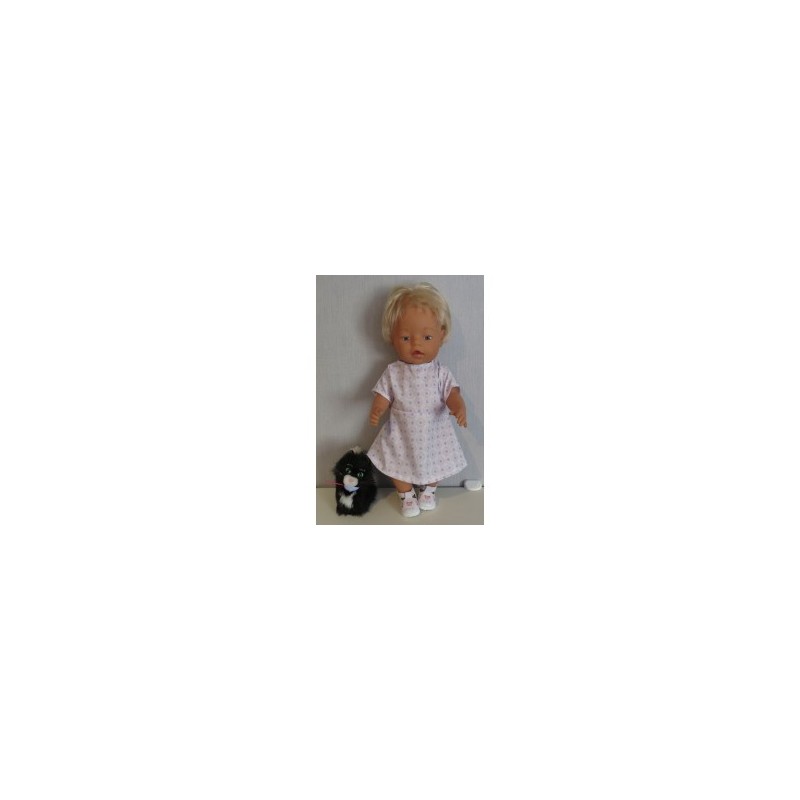 jurk met lila baby born 43cm