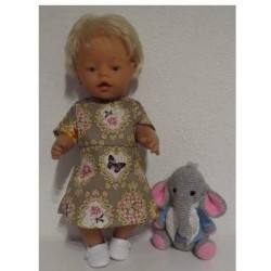 jurk bruin engel baby born 43cm
